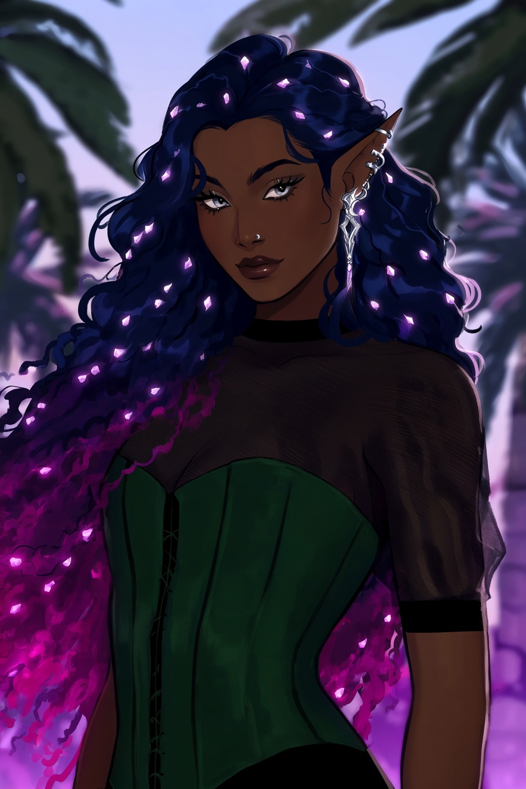 highres,  absurdres,  @gittanart A digital illustration captures a fantasy character with prominent on Tensor.Art