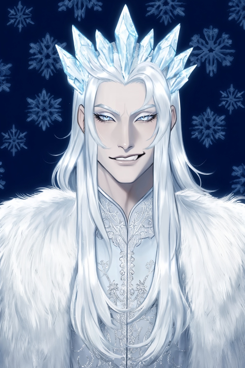 highres,  absurdres,  @gittanart This digital illustration features a regal male figure with an icy on Tensor.Art