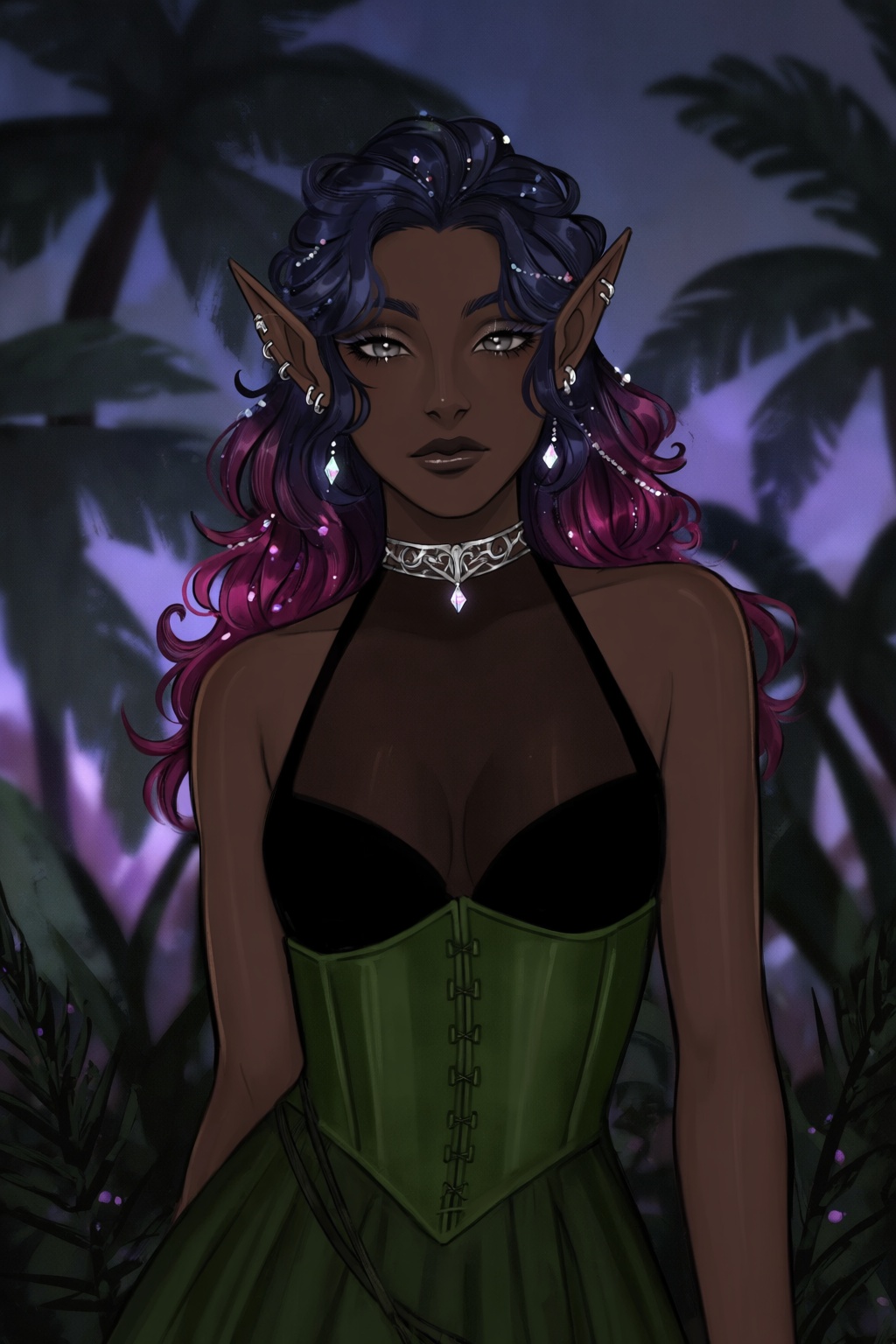 highres,  absurdres,  @gittanart A digital illustration captures a fantasy character with prominent on Tensor.Art
