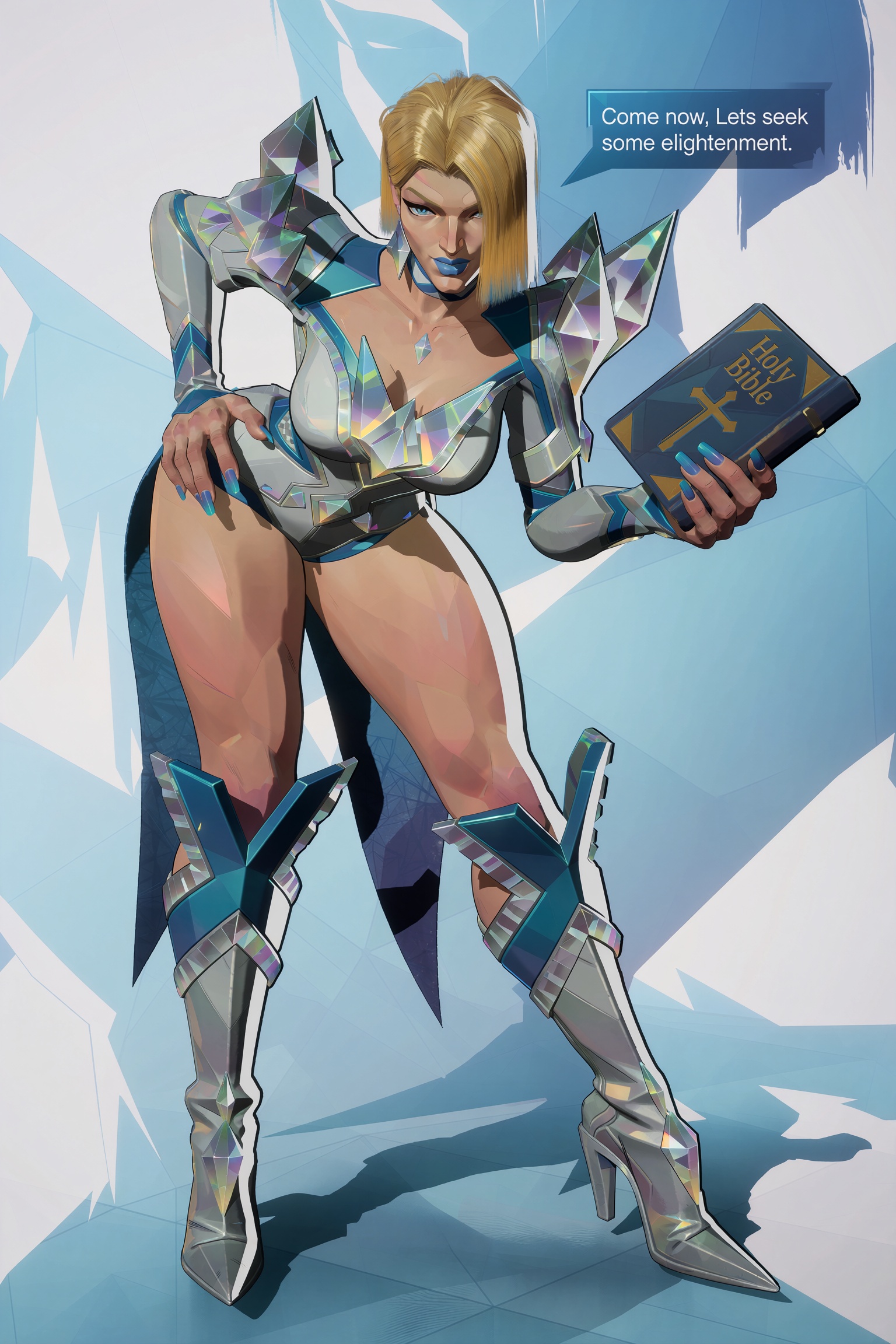 Vv.LXVIII - Rivals,  Vv.LXVII - MR-Emma_Frost,  MR-Emma_Frost has blonde hair and blue eyes on Tensor.Art