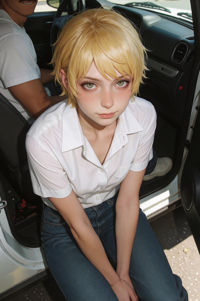 solo,  looking at viewer,  short hair on Tensor.Art
