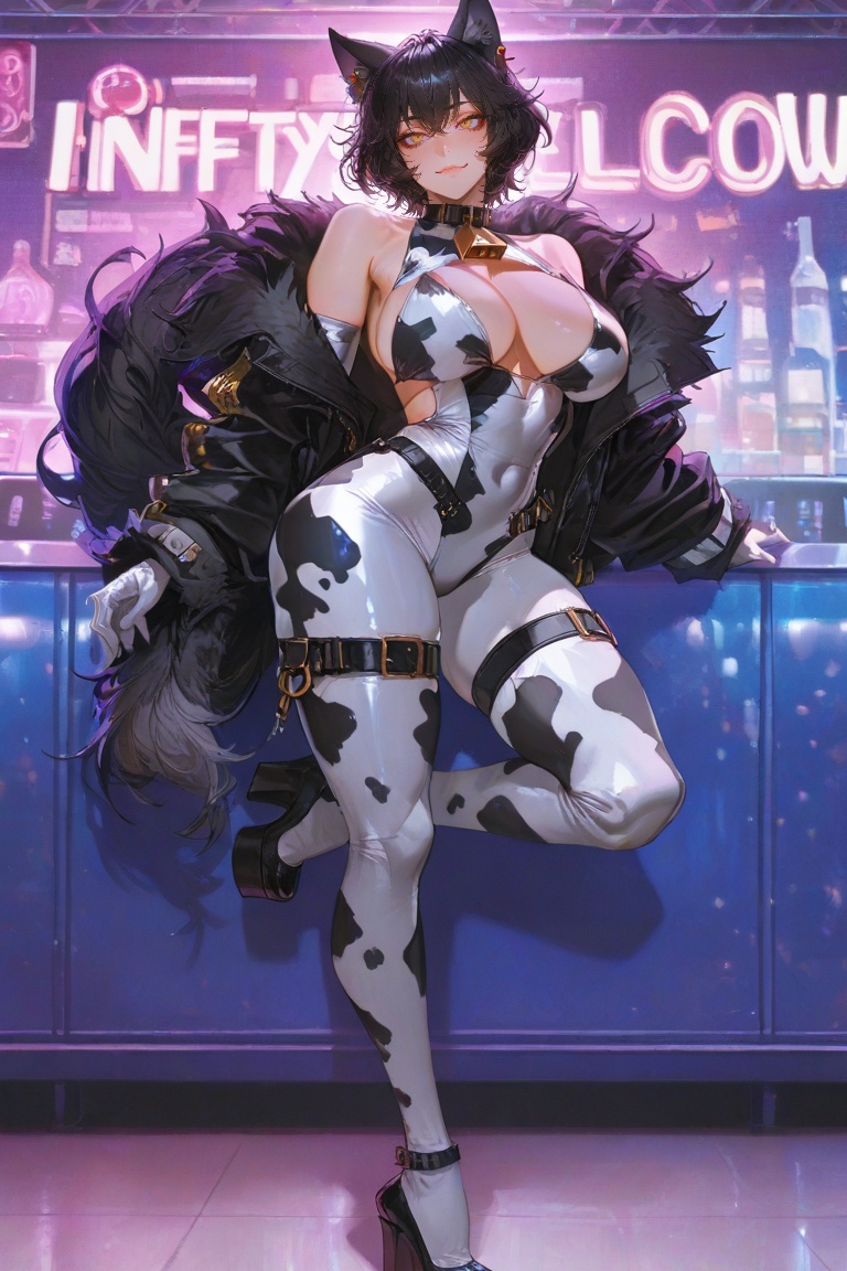 By [yoneyama mai|quasarcake|wanke|mika pikazo|lam] Kali Belladonna in cow print outfit. Luxurious Kali Belladonna in pumps...