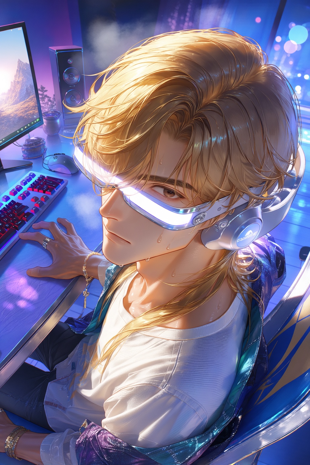 ((with side bangs)) ,  Very amazing handsome,  (((standing with stands)) on Tensor.Art