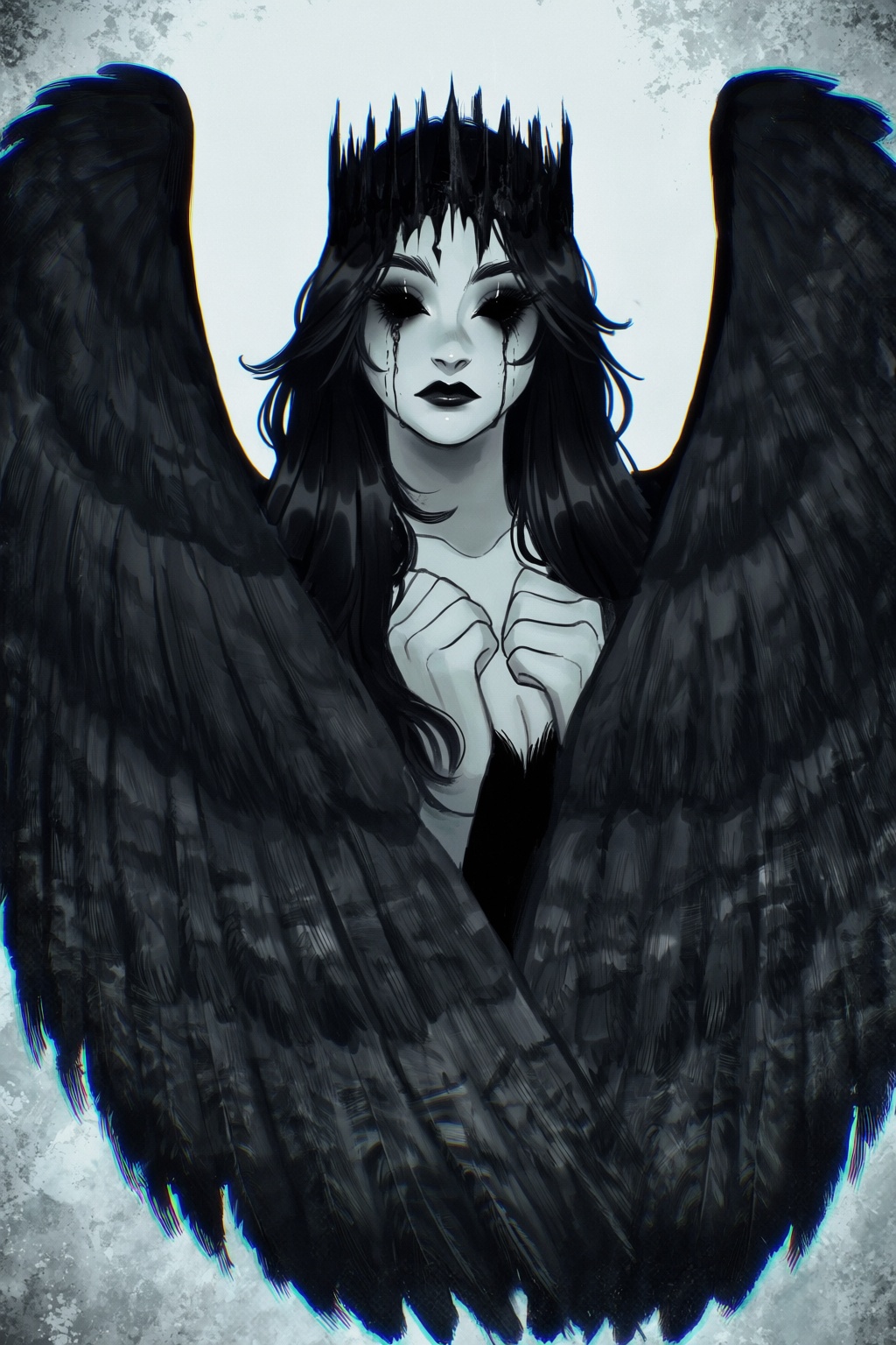 highres,  absurdres,  @gittanart A striking digital illustration portrays a harpy-like woman with pale on Tensor.Art