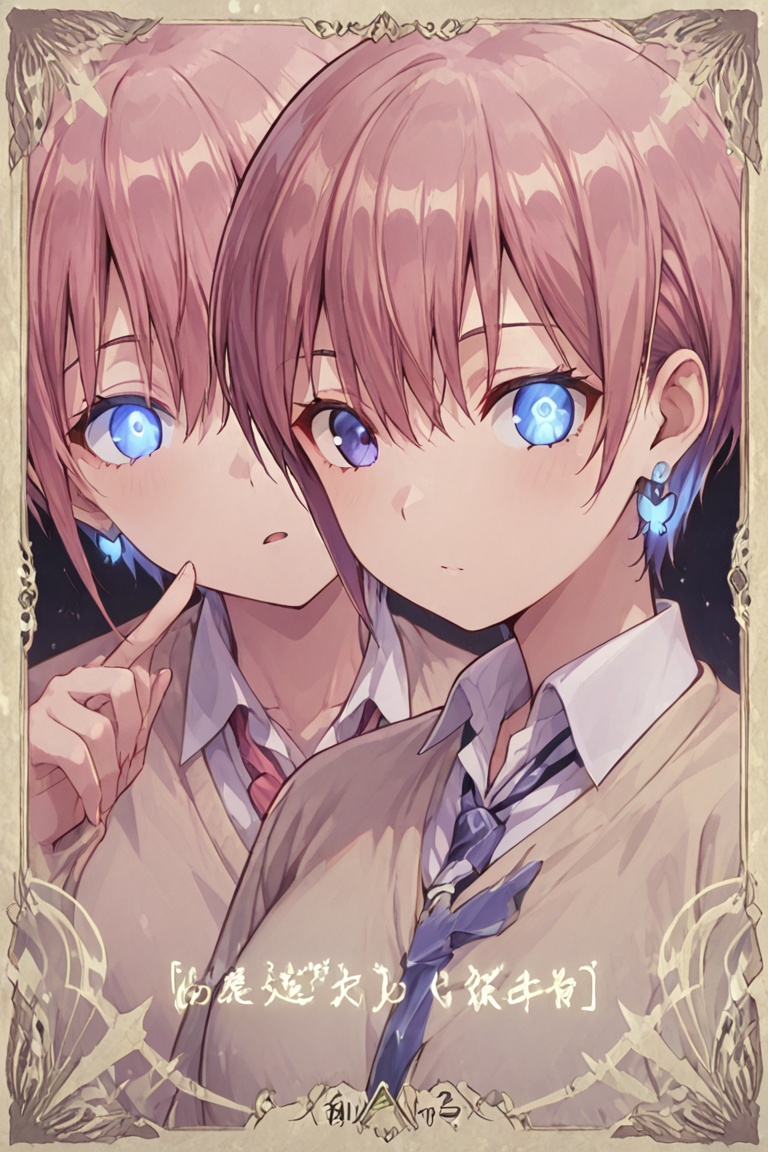 Glowing earrings & blue-under-layer hair,  Kiyoka-chan,  ICHIKA NAKANO on Tensor.Art