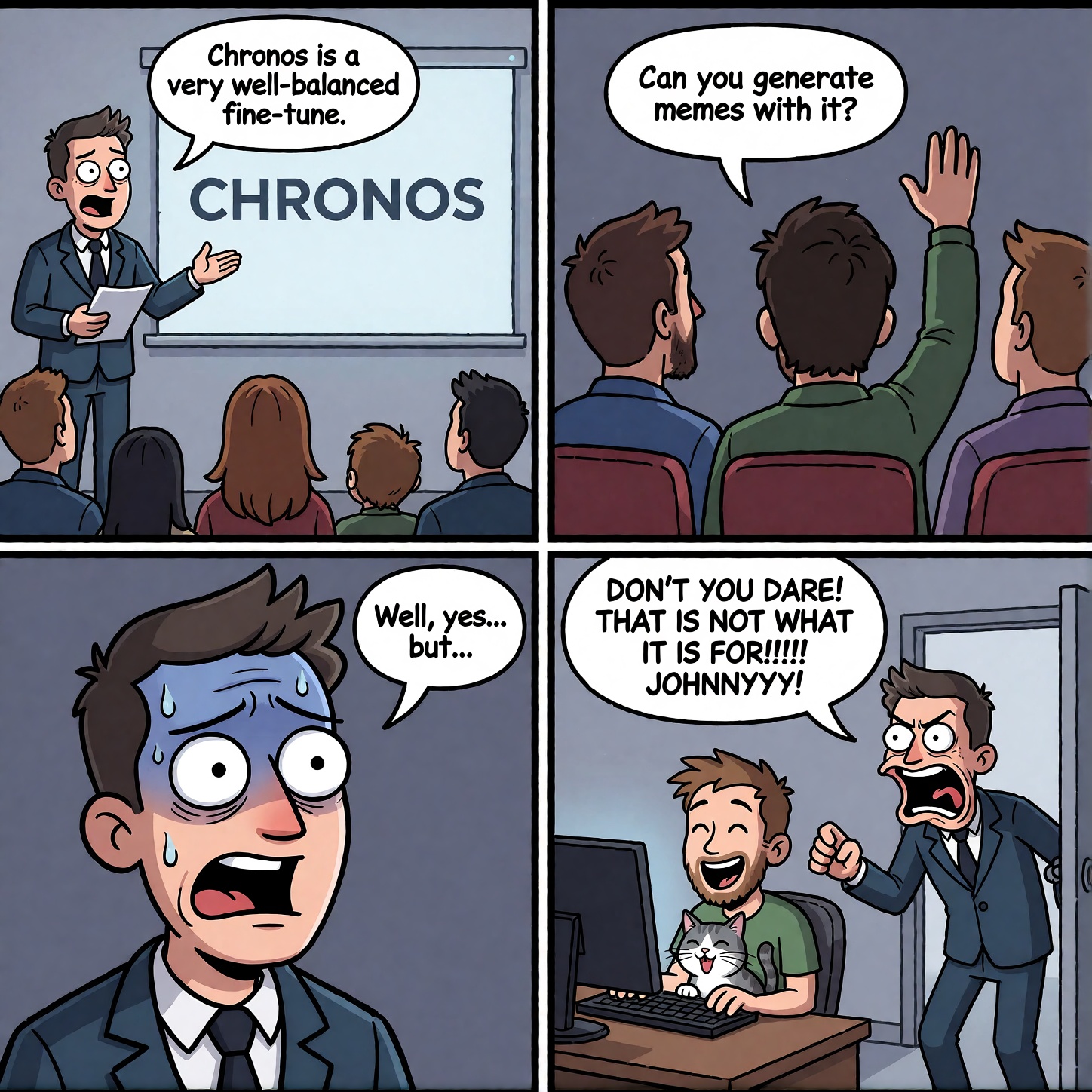 4-panel comic strip,  4 panels grid layout,  2x2 grid layout on Tensor.Art