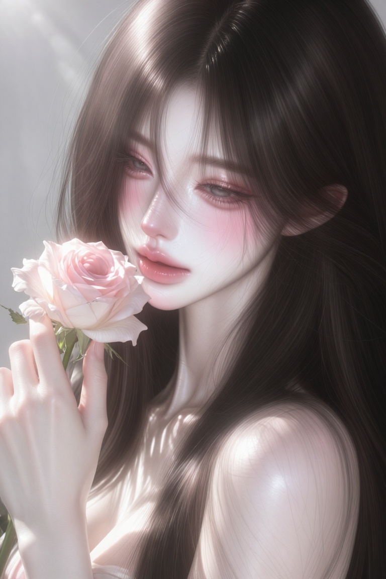 1girl,  long hair,  soft pale skin on Tensor.Art