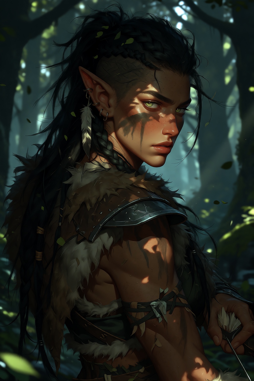 Semi realistic style,  digital illustration,  cinematic forest lighting on Tensor.Art