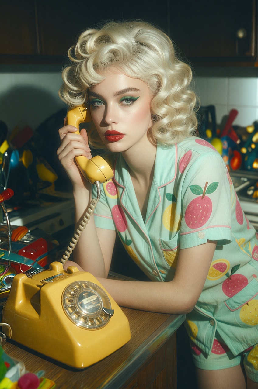 a high-fashion editorial aesthetic characterized by a direct flash and slightly dimmed background,  which creates sharp,...