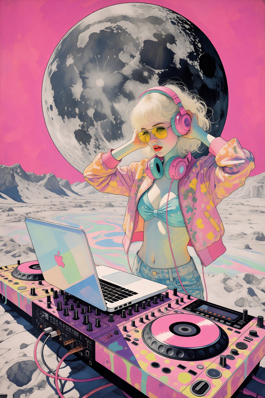 {"high_level_description":"digitalillustration7k2e10. Digital painting of a vibrant vaporwave-aesthetic DJ performance set...