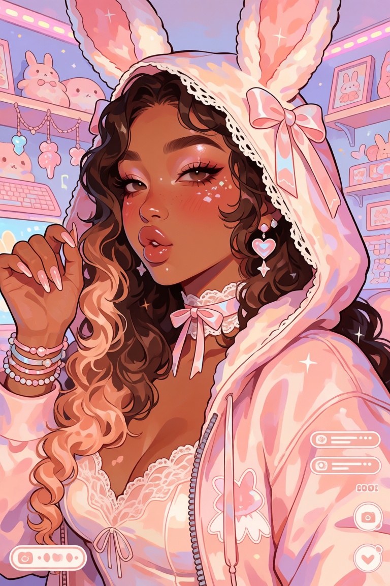 nijijelly,  a polished half-body digital illustration of a beautiful Native American woman,  is rendered in a pseudo-reali...