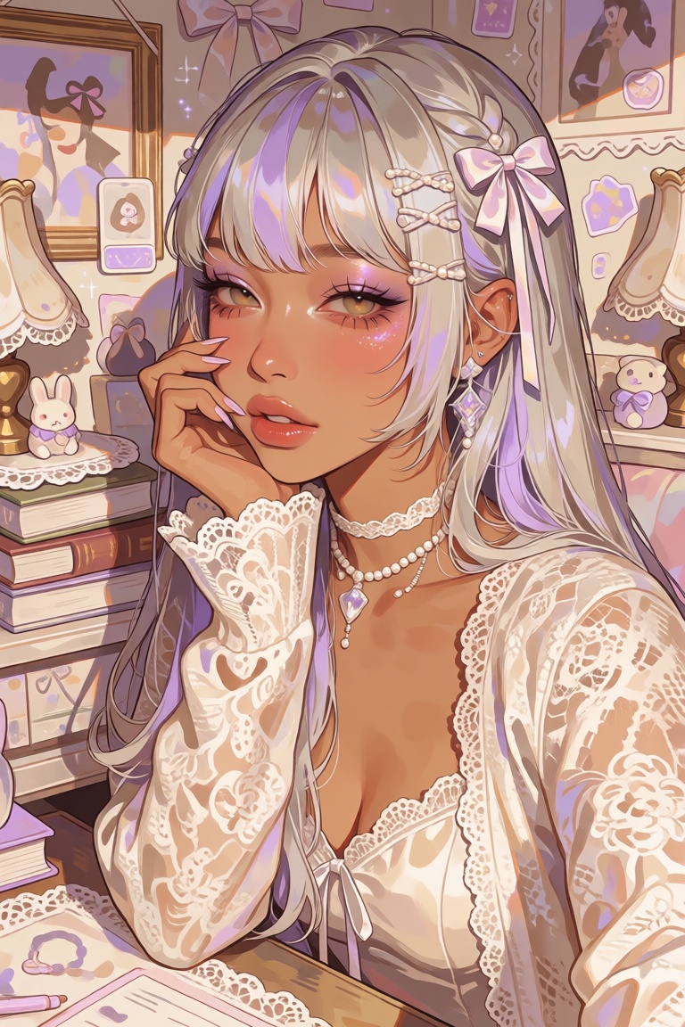 nijijelly,  a polished half-body digital illustration of a beautiful Middle Eastern woman,  is rendered in a pseudo-realis...