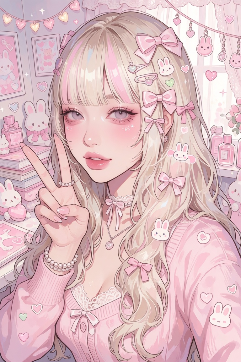 nijijelly,  a polished half-body digital illustration of a beautiful woman,  is rendered in a pseudo-realistic portrait ar...