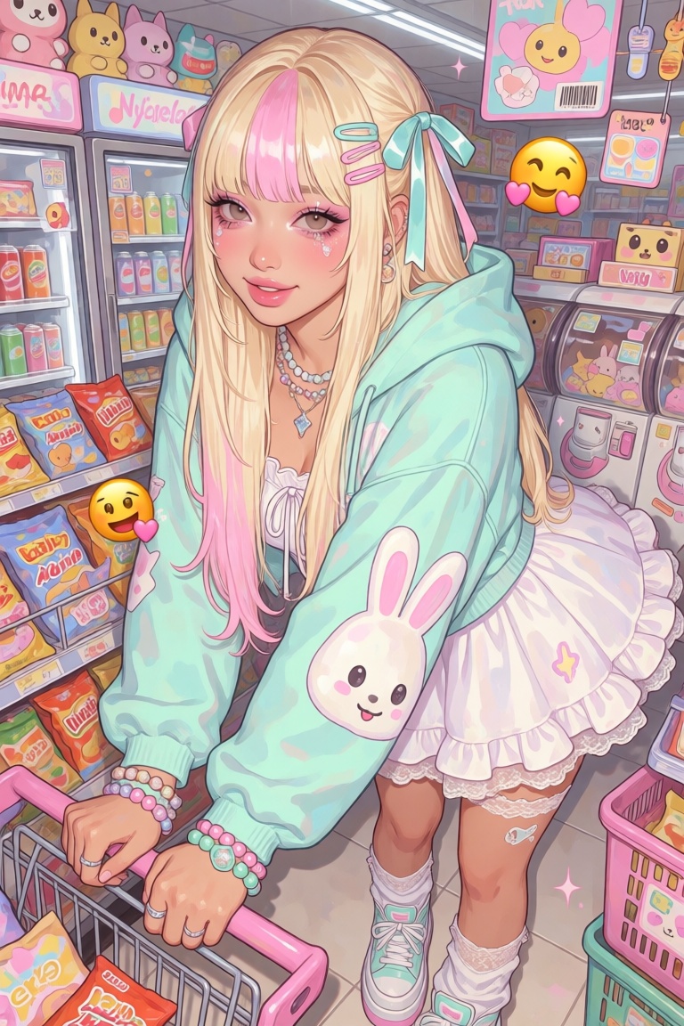 nijijelly,  a polished half-body digital illustration of a beautiful woman,  is rendered in a pseudo-realistic portrait ar...