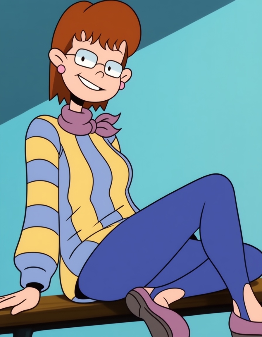 lydiapearson,  medium auburn hair,  glasses on Tensor.Art
