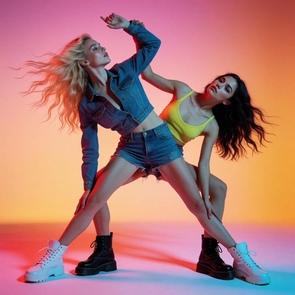 duet pose,  multiple girls,  2girls on Tensor.Art