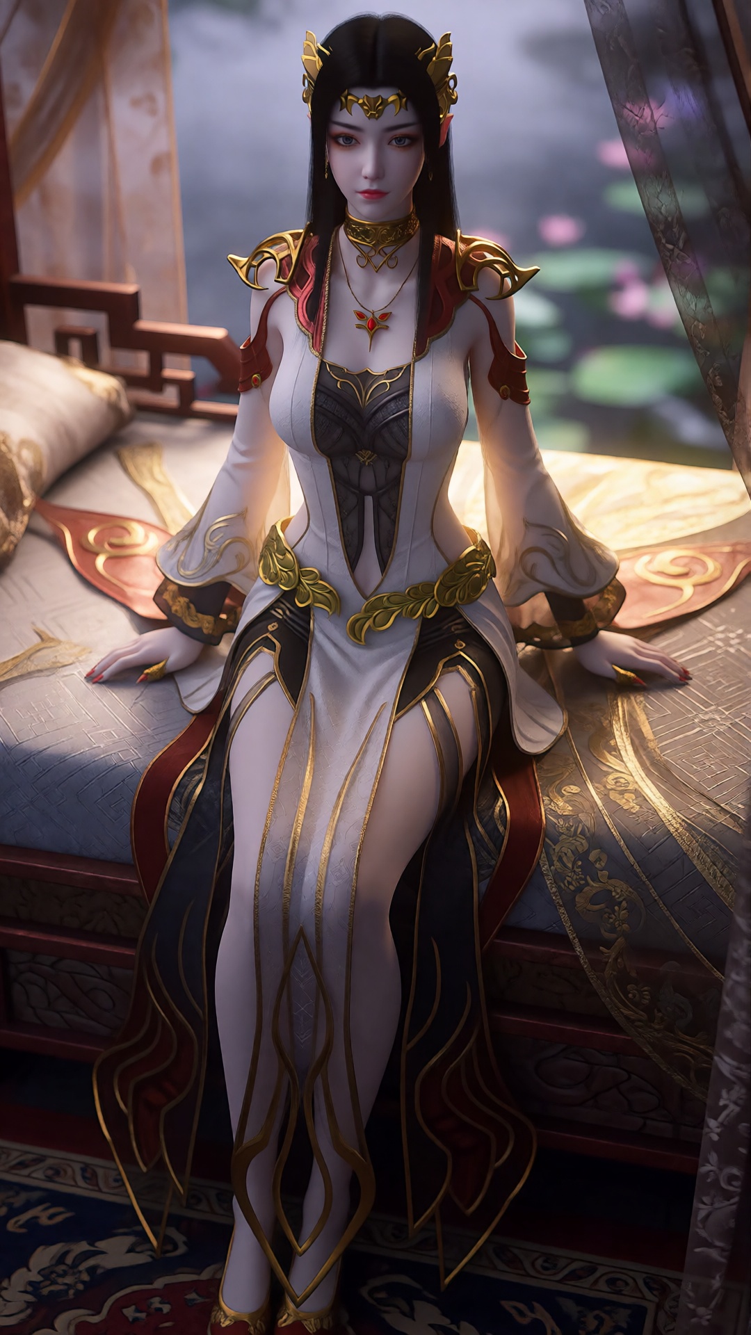 meidusha,  单人年轻清冷仙侠少女,  夸张黄金头身比 on Tensor.Art