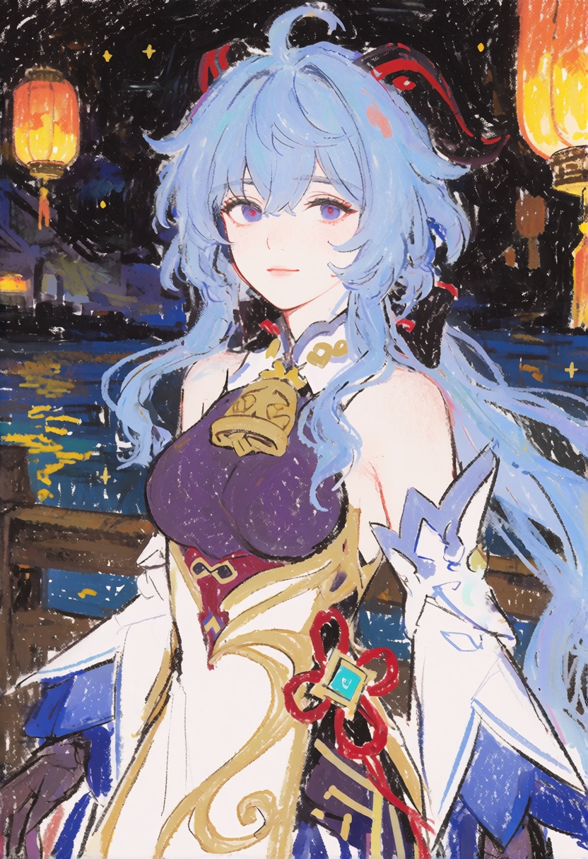 crayon_sketch,  1girl,  Ganyu \genshin_impact\ on Tensor.Art