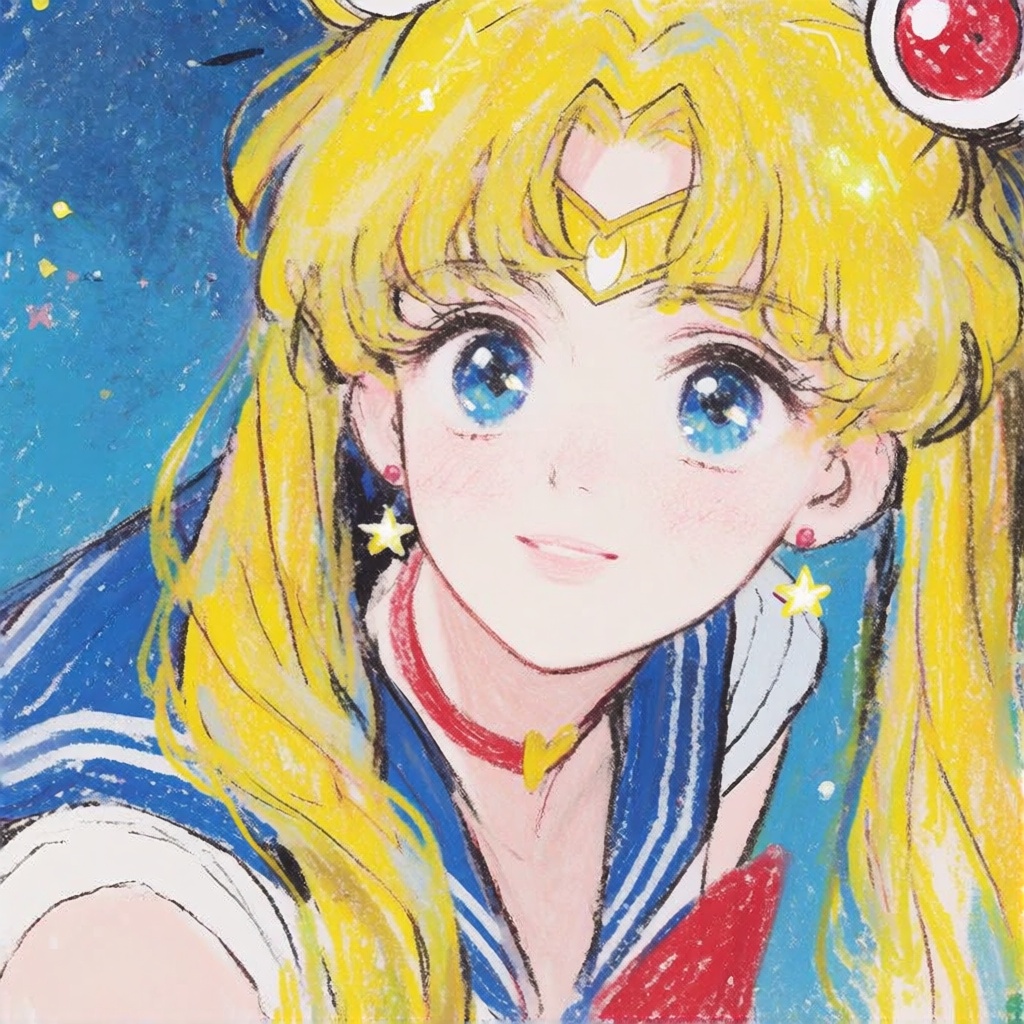 crayon_sketch,  1girl,  Sailor Moon \Sailor Moon\ on Tensor.Art