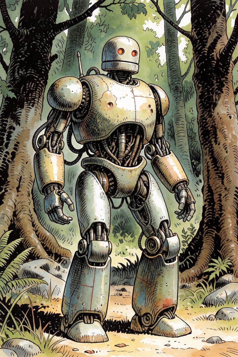 A robot in a forest on Tensor.Art