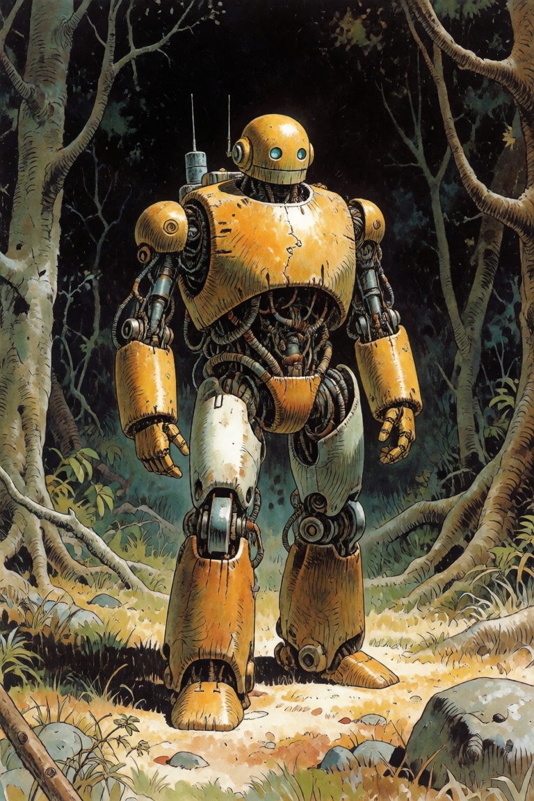Masterpiece,  best quality,  robot in a forest on Tensor.Art