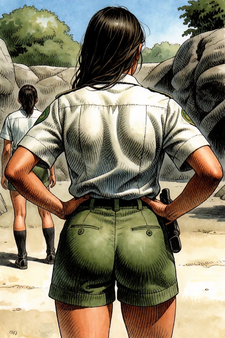 A zookeeper,  from behind on Tensor.Art