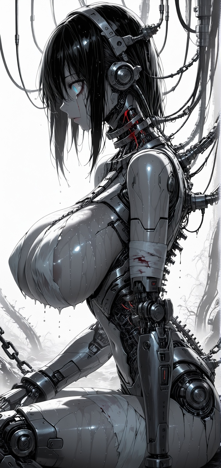 huge boobs,  wet,  metal chain on Tensor.Art