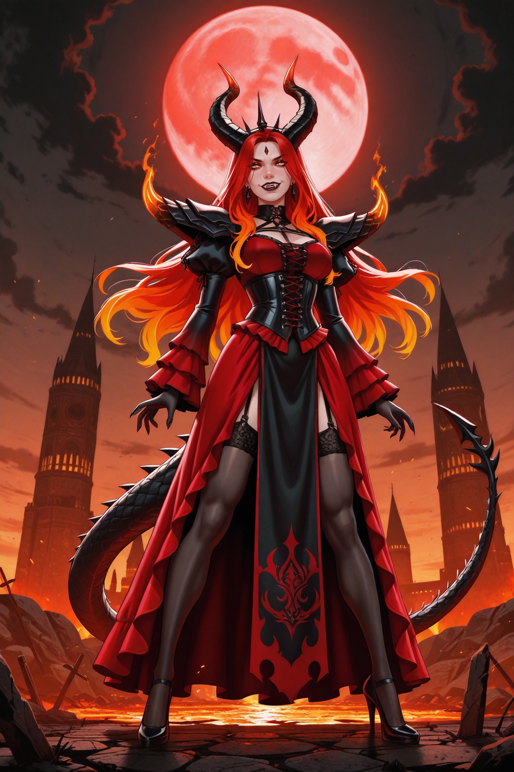 andava-style. Beautiful ***** female character,  original character,  Empress Vespera on Tensor.Art
