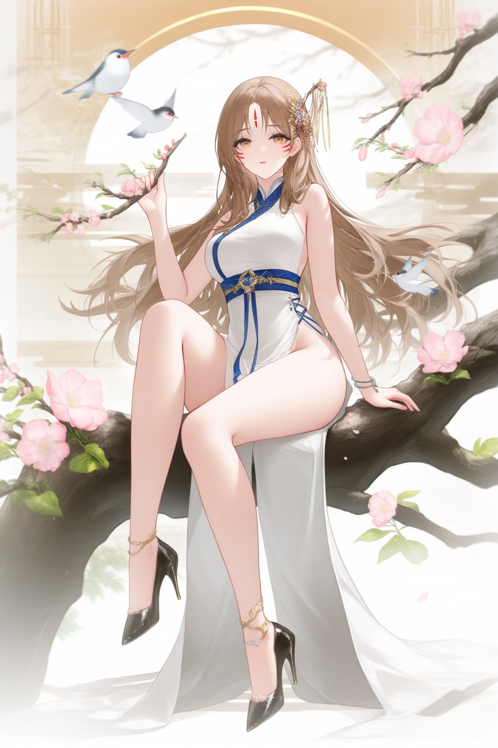 1girl,  flower,  long hair on Tensor.Art