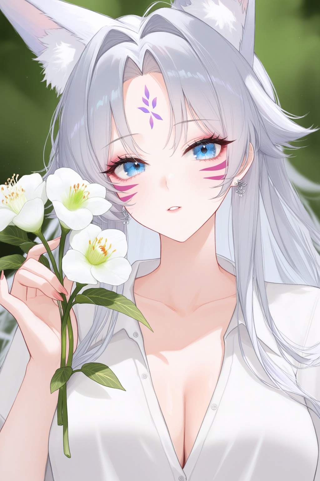 1girl,  solo,  flower on Tensor.Art