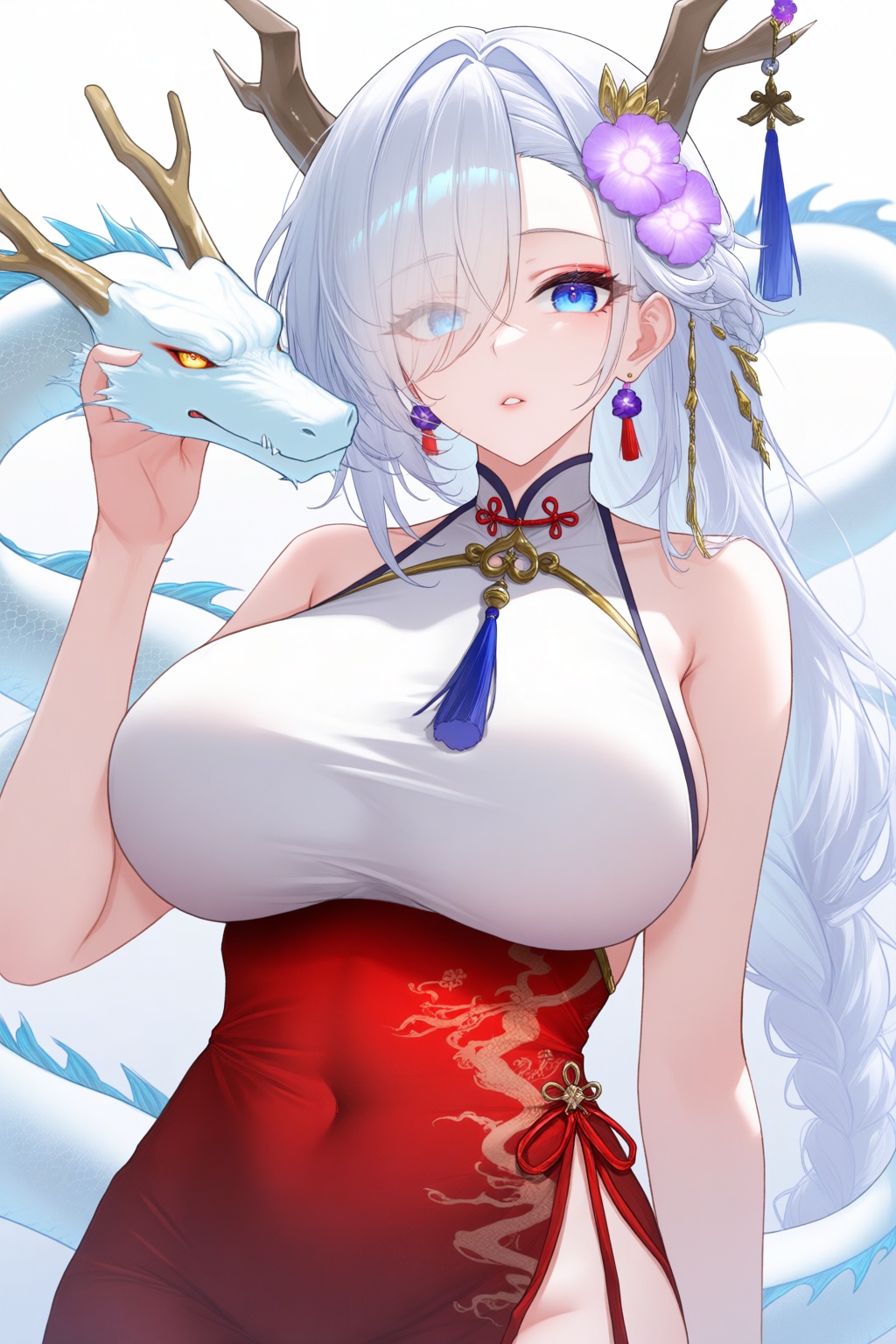 1girl,  shenhe (genshin impact),  breasts on Tensor.Art
