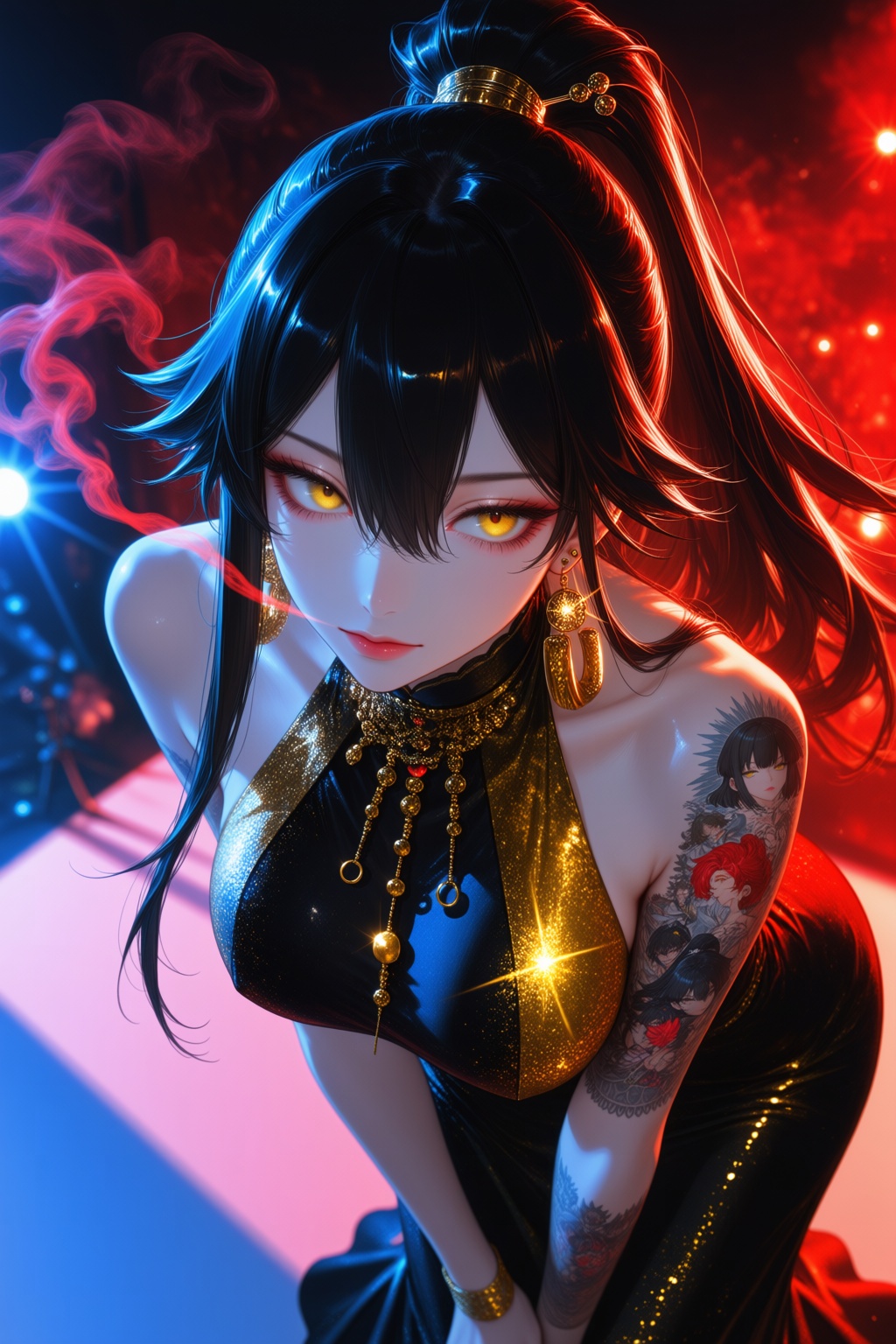1girl,  long hair,  yellow eyes on Tensor.Art
