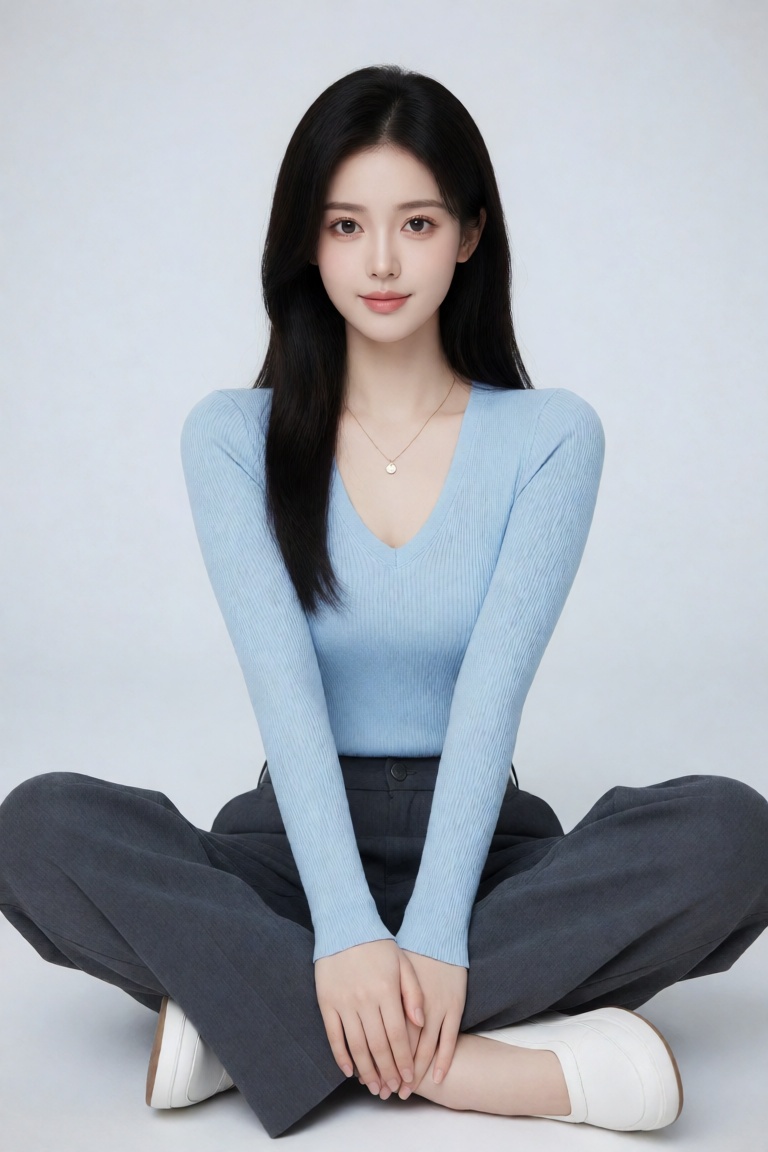 一个东方美女,  柔和鹅蛋脸,  清澈圆杏眼 by 夕木十八 on Tensor.Art