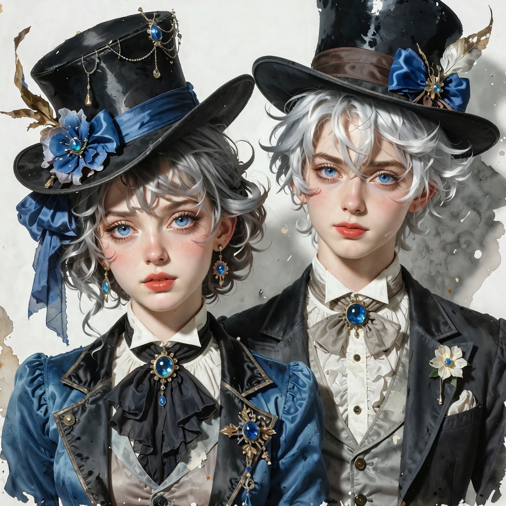 solo,  hat,  blue_eyes on Tensor.Art