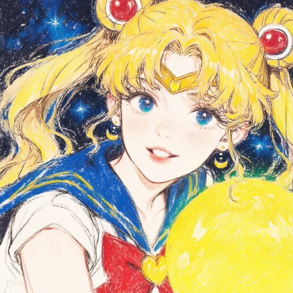 crayon_sketch,  1girl,  Sailor Moon \Sailor Moon\ on Tensor.Art