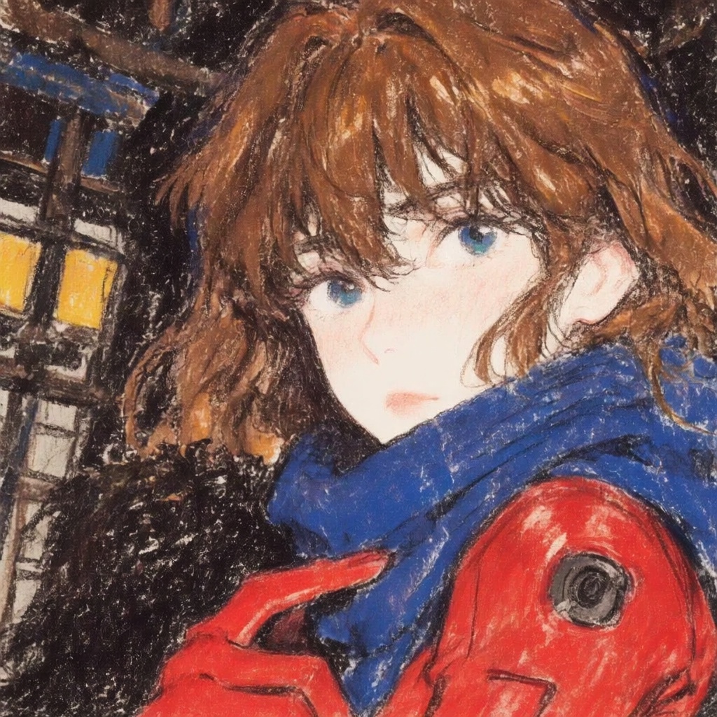 crayon_sketch,  1girl,  Asuka \Evangelion\ on Tensor.Art