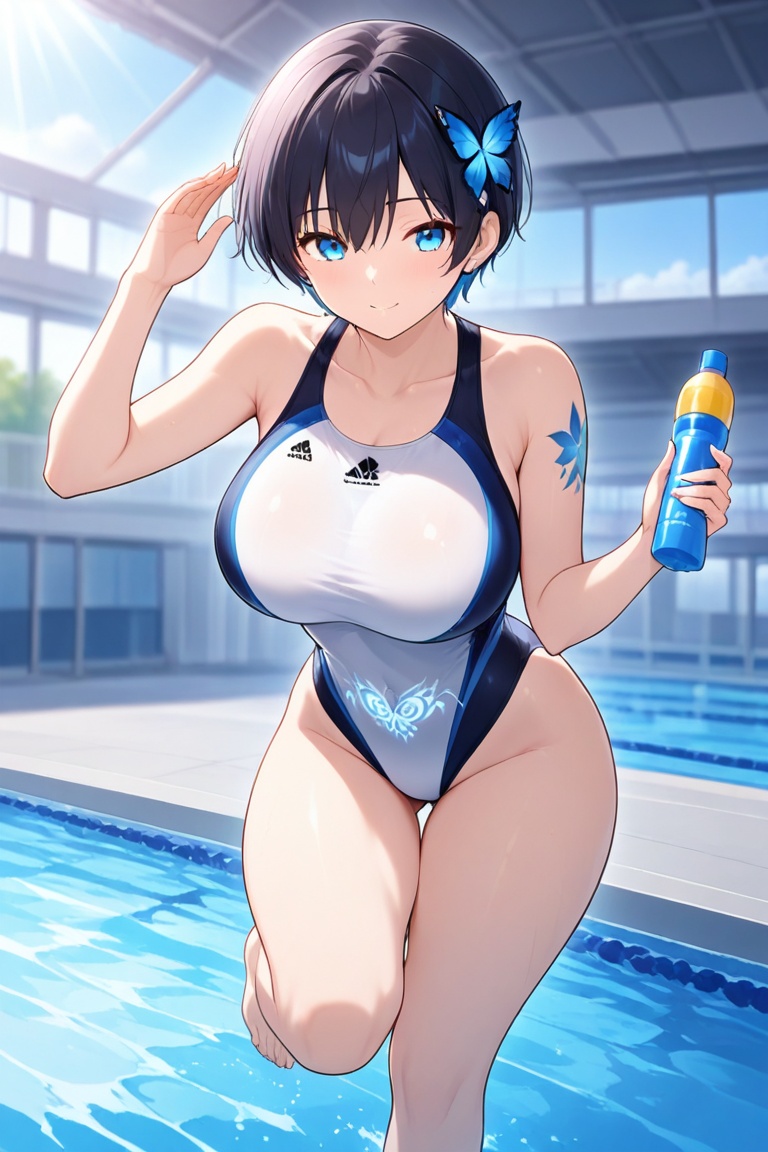 Competitive swimsuit,  Belly engraving & glows on Tensor.Art