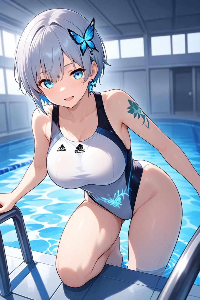 Competitive swimsuit,  Belly engraving & glows on Tensor.Art
