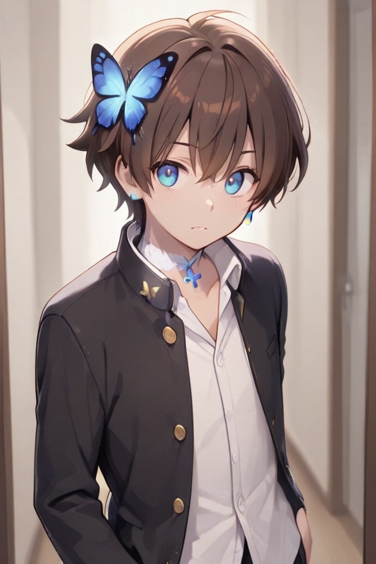 Kiyoshika-kun,  androgynous beauty,  Spiky brown hair on Tensor.Art