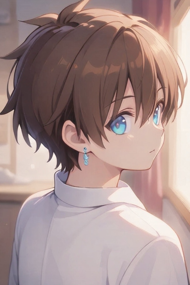 Kiyoshika-kun,  androgynous beauty,  Spiky brown hair on Tensor.Art