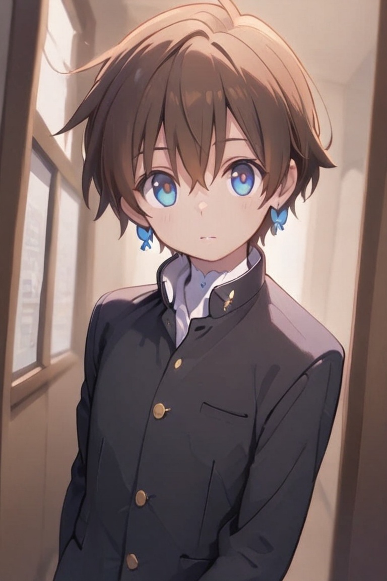 Kiyoshika-kun,  androgynous beauty,  Spiky brown hair on Tensor.Art