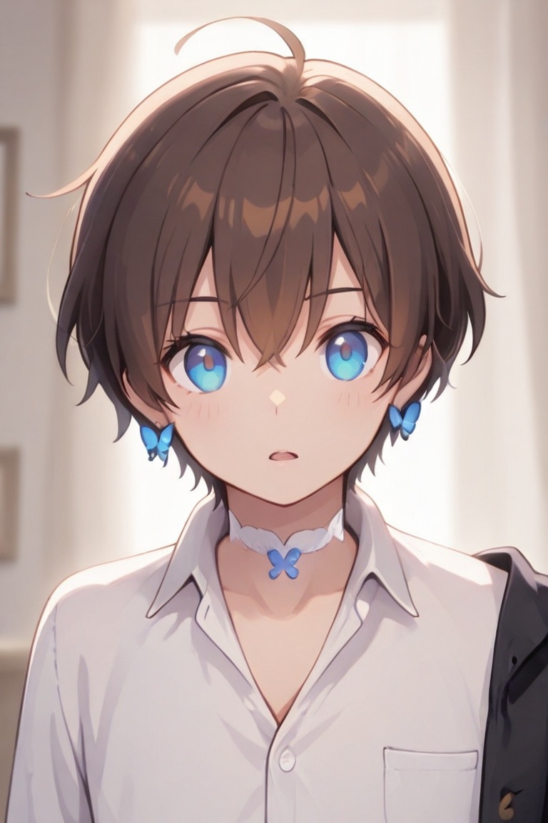 Kiyoshika-kun,  androgynous beauty,  Spiky brown hair on Tensor.Art