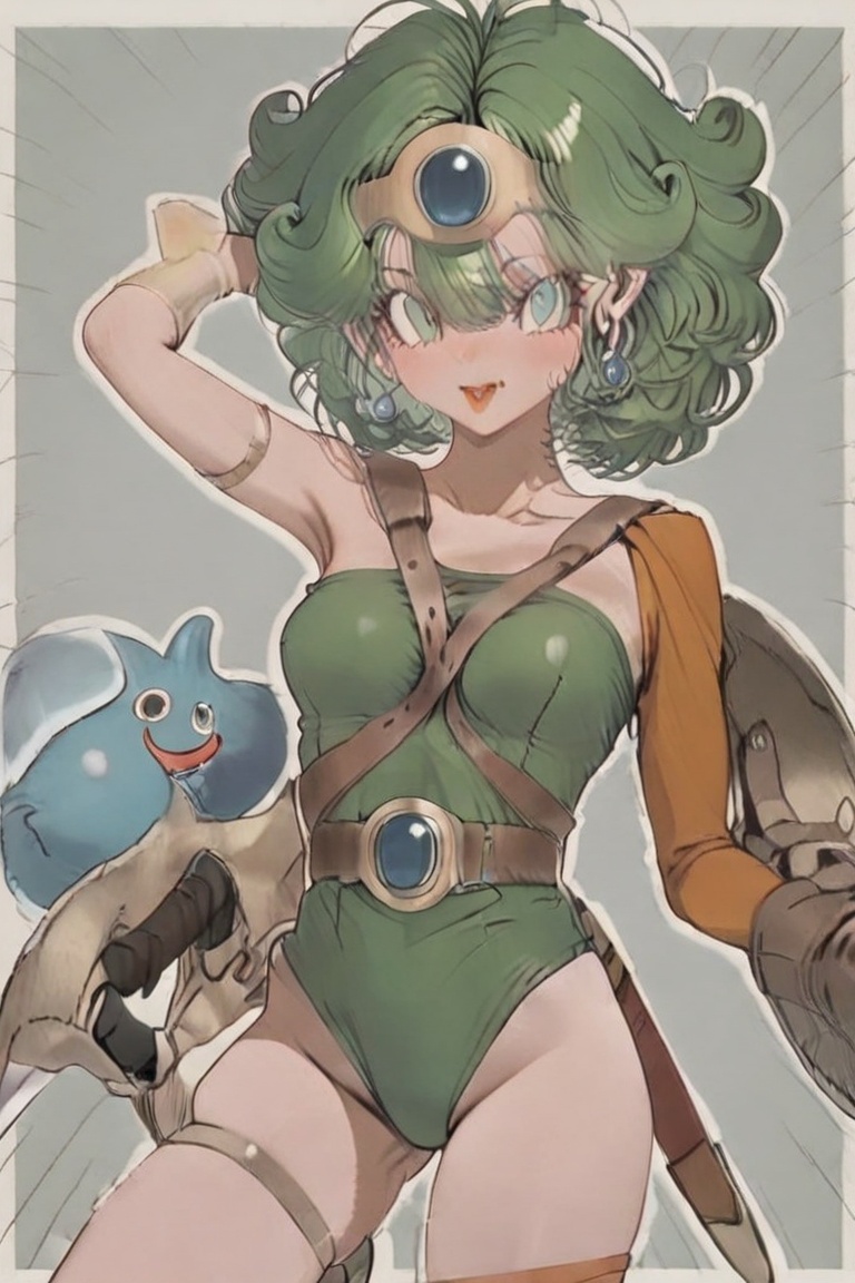 Green leotard,  dq4_sofia,  SHIMERU FUBATA on Tensor.Art