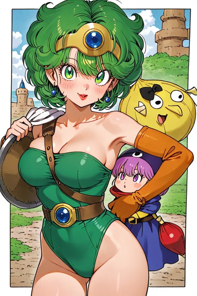 Green leotard,  dq4_sofia,  SHIMERU FUBATA on Tensor.Art