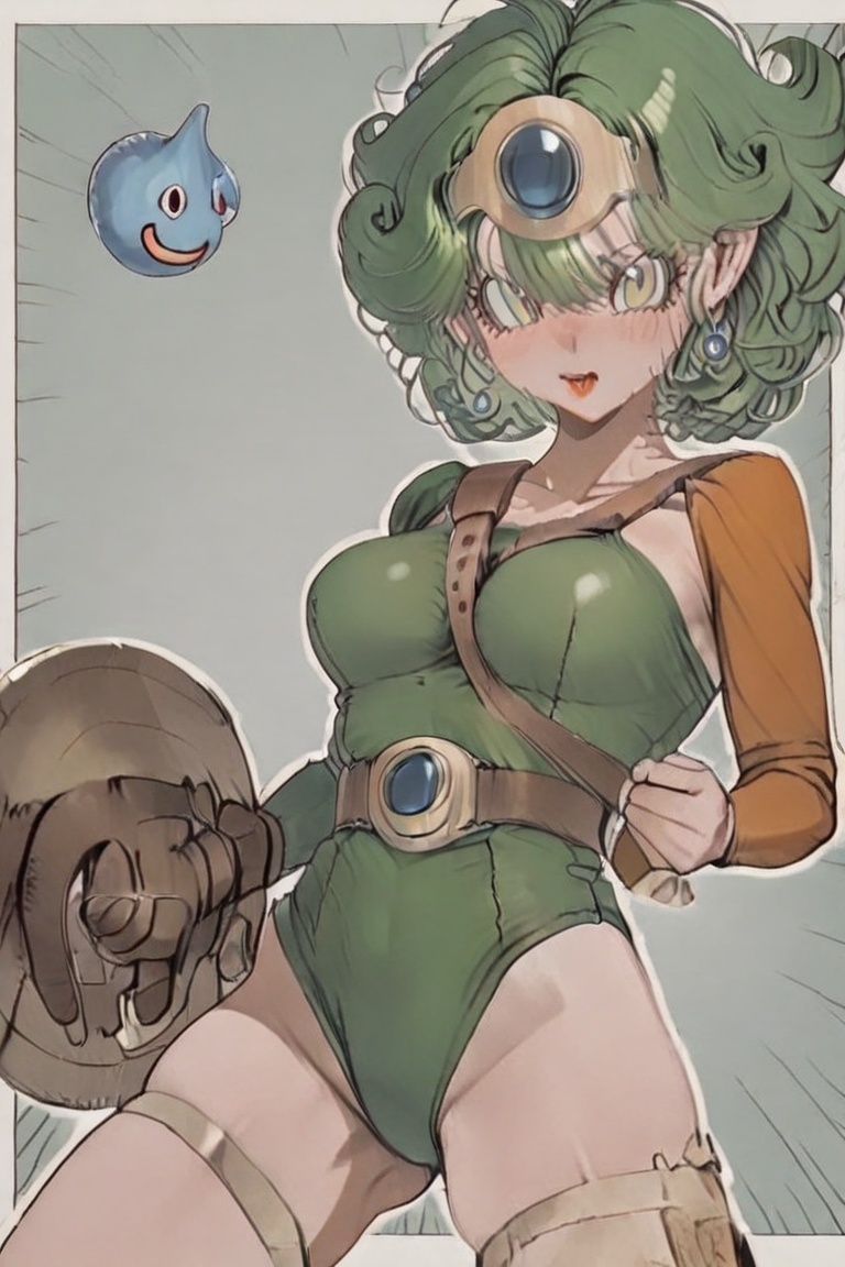 Green leotard,  dq4_sofia,  SHIMERU FUBATA on Tensor.Art