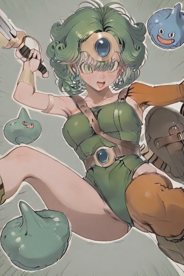 Green leotard,  dq4_sofia,  SHIMERU FUBATA on Tensor.Art