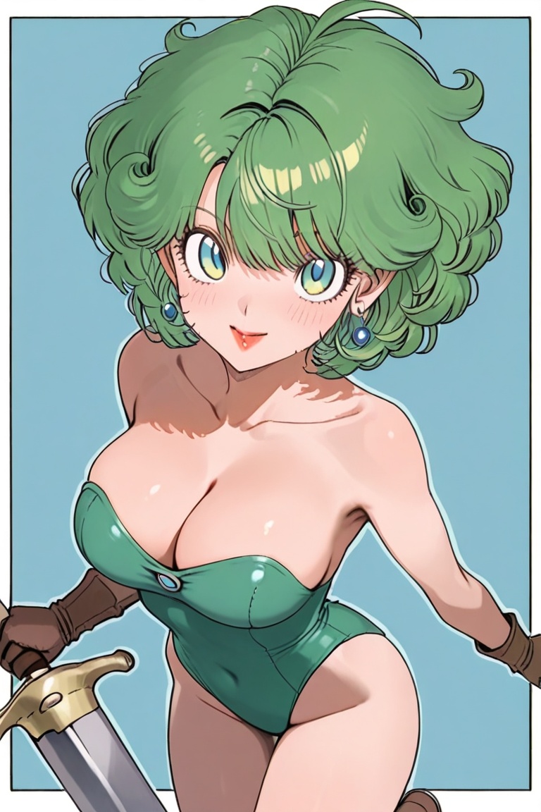 Green leotard,  dq4_sofia,  SHIMERU FUBATA on Tensor.Art