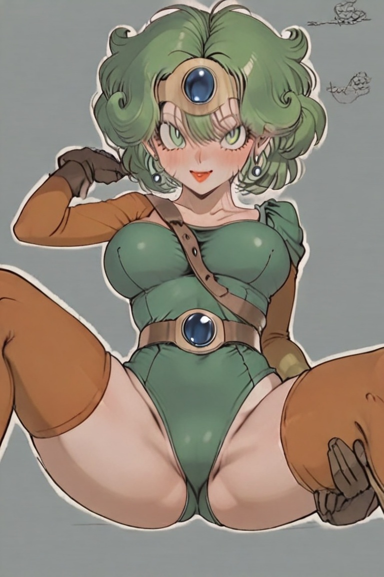 Green leotard,  dq4_sofia,  SHIMERU FUBATA on Tensor.Art