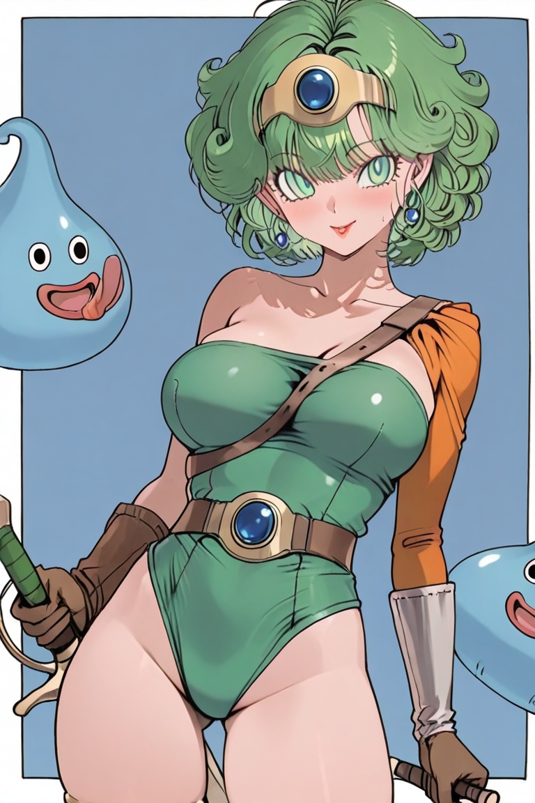 Green leotard,  dq4_sofia,  SHIMERU FUBATA on Tensor.Art