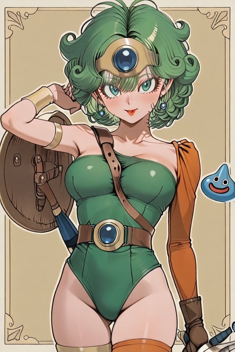 Green leotard,  dq4_sofia,  SHIMERU FUBATA on Tensor.Art